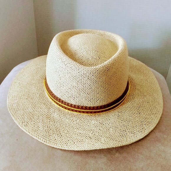 DOBBS FIFTH AVENUE PANA TWIST STRAW HAT SZ 7-71/8 M